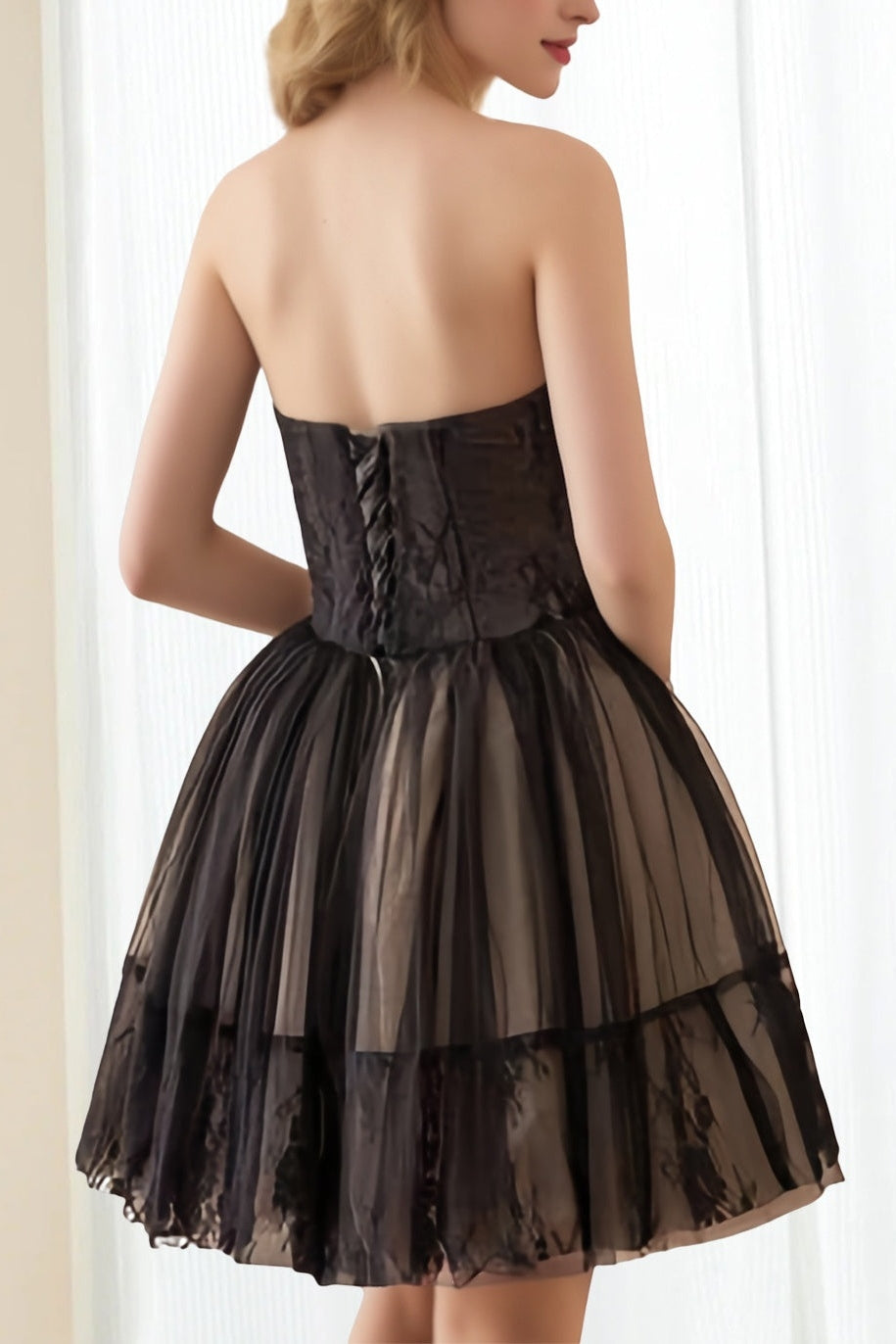 A-Line Strapless Sleeveless Homecoming Dress Short Prom Dress