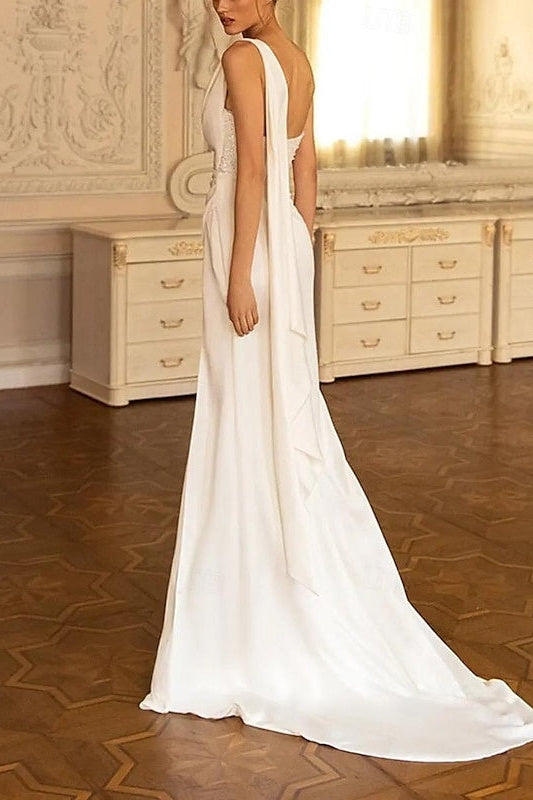 Mermaid Strapless Wedding Dress With Pleats Ruched