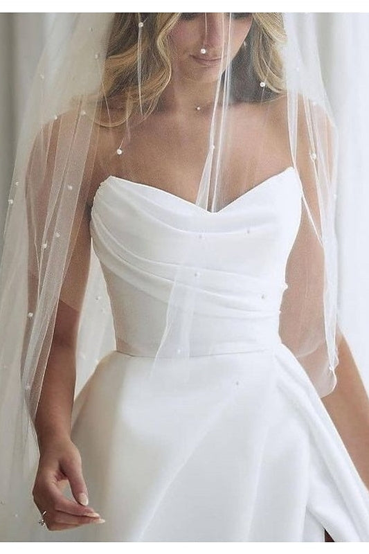 A-Line Sweetheart Wedding Dresses Court Train