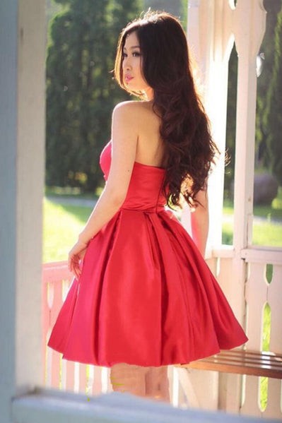 Sweetheart Neck Short Red  Homecoming Dress Short Prom Dress