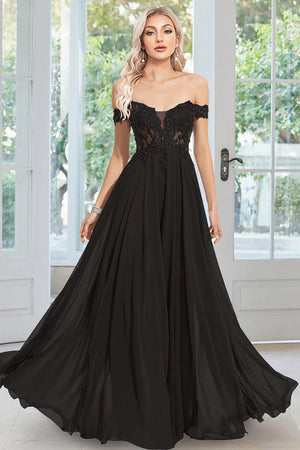 black-a-line-prom-dress-sexy-off-shoulder-sheer-corset-long-evening-gown
